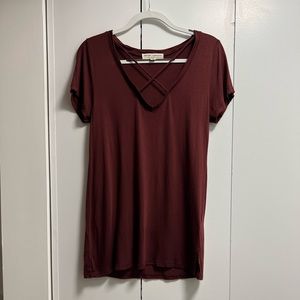 Project Social T Urban outfitters v-neck shirt with crosses across chest